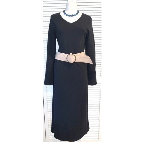 J.Jill Black long sleeve v neck Maxi Knit Dress Women’s Small - Picture 1 of 8